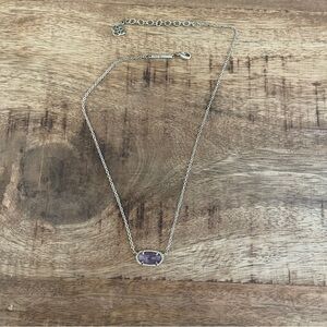 Kendra Scott Elisa Silver Pendant Necklace in Amethyst